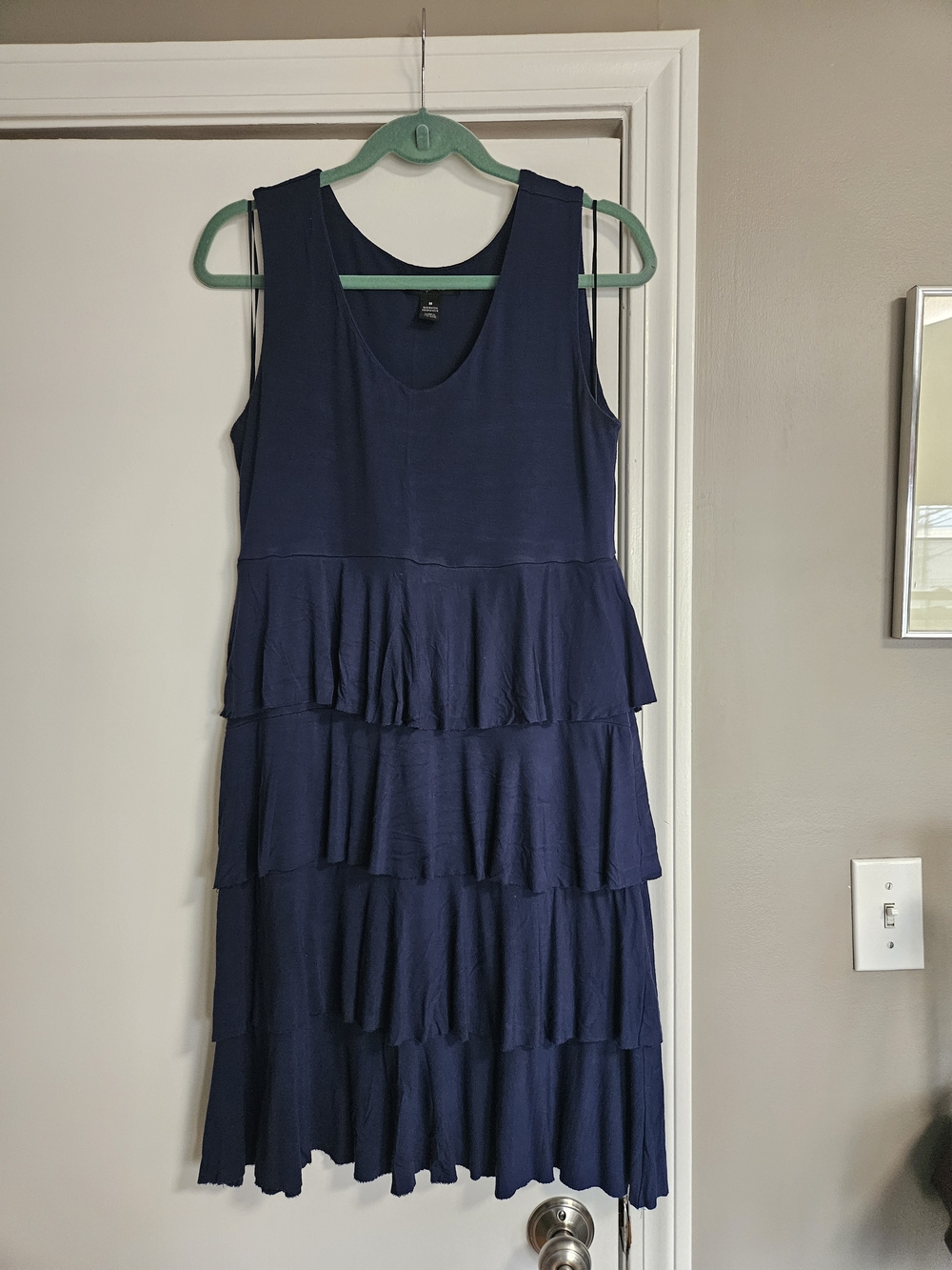 Style & Co. Navy Tiered Ruffle Midi Dress